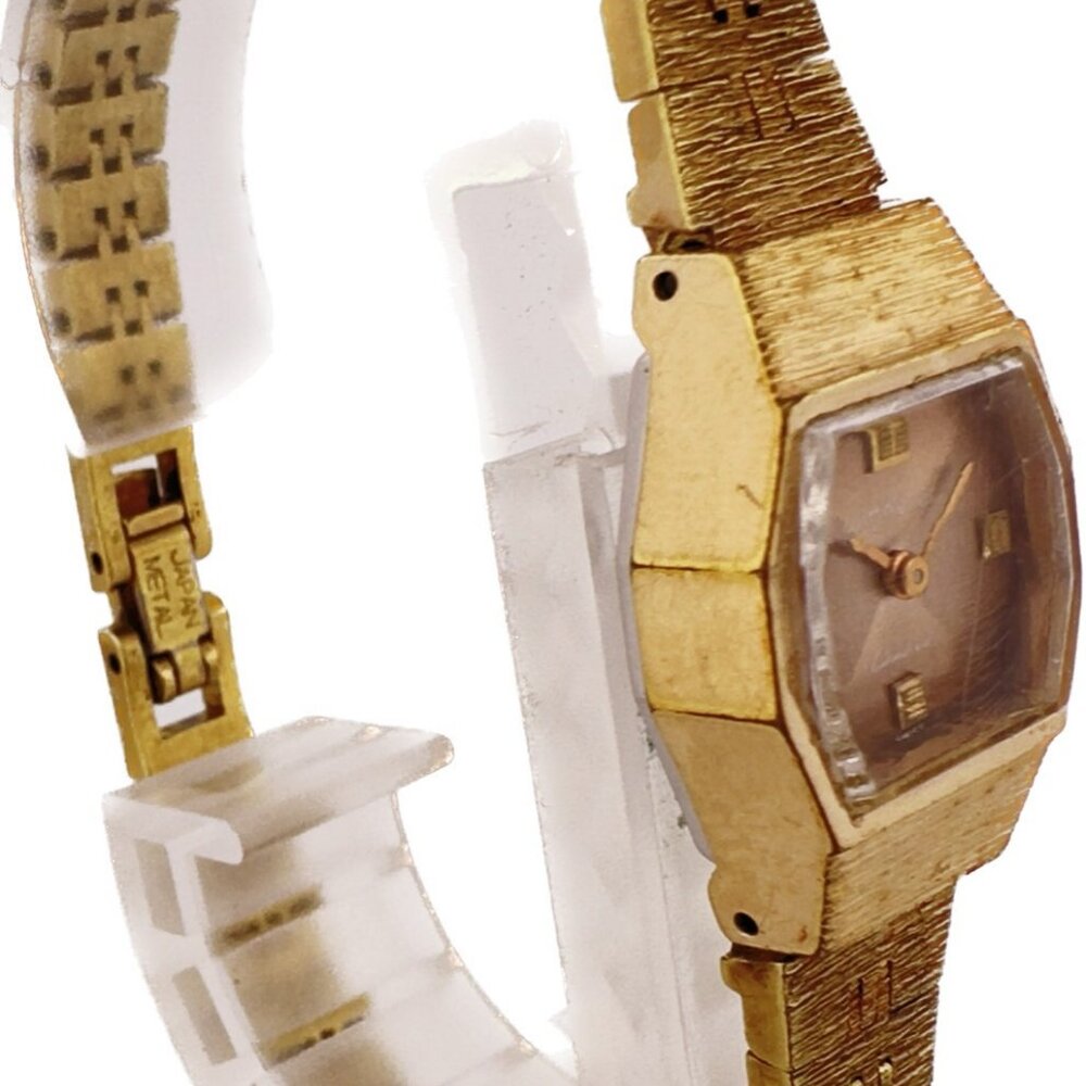 Vintage Wittnauer Bark Style Ladies Mechanical Wristwatch 5K w Hour Glass Dial - Picture 4 of 10